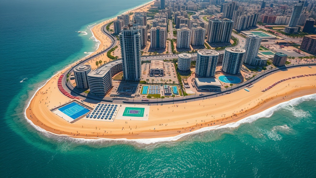 מבט אווירי על חופי תל אביב