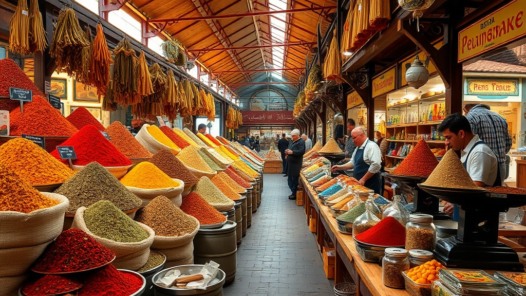 שוק לוינסקי עם תבלינים צבעוניים