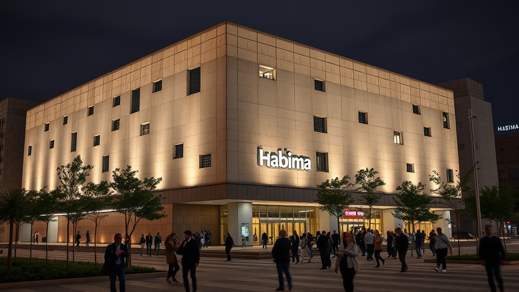 תיאטרון הבימה בתל אביב בלילה